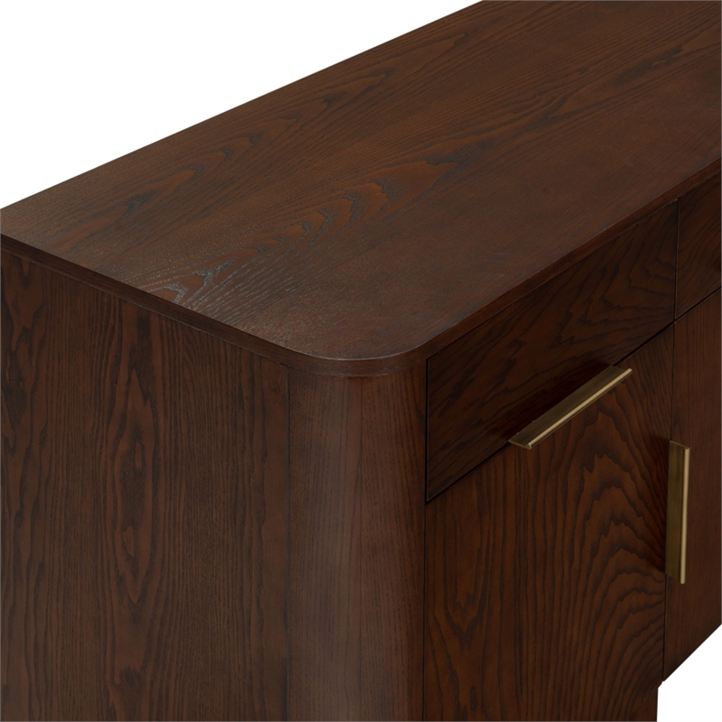 Safavieh Dorothea 3 Drawer Wood Sideboard in Walnut