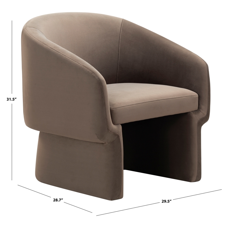 Safavieh Susie Barrel Wood Back Accent Chair in Brown