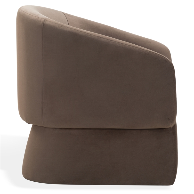 Safavieh Susie Barrel Wood Back Accent Chair in Brown