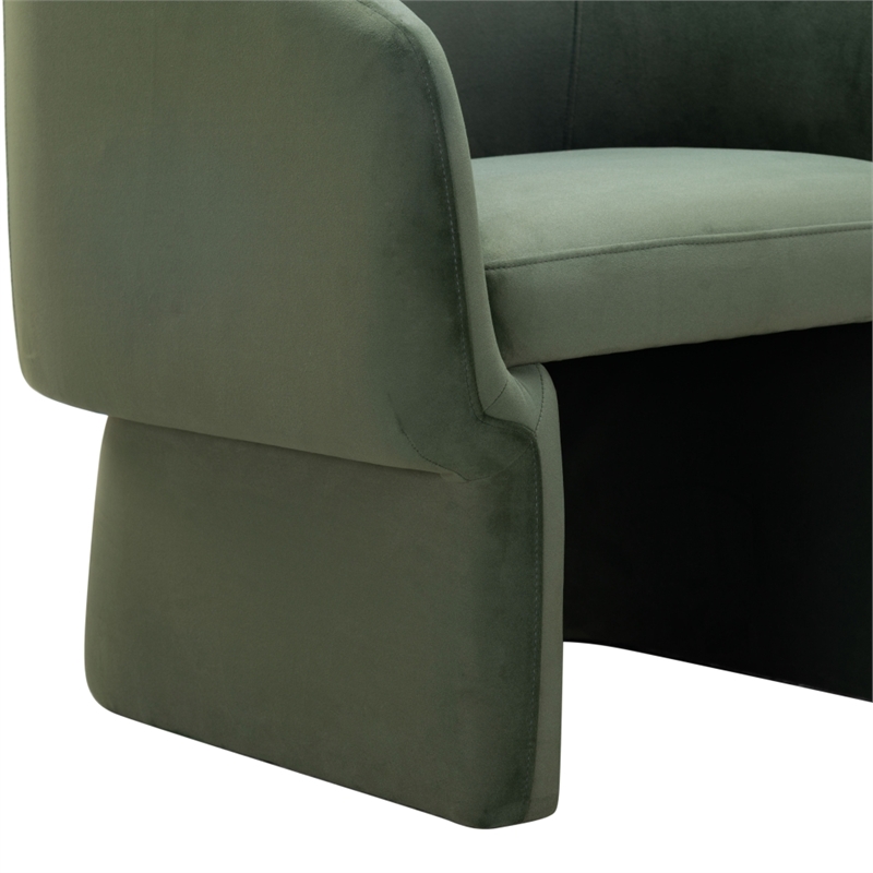 Safavieh Susie Barrel Wood Back Accent Chair in Olive
