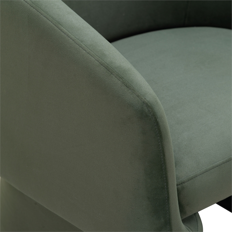 Safavieh Susie Barrel Wood Back Accent Chair in Olive