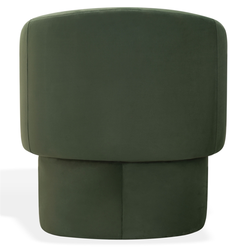 Safavieh Susie Barrel Wood Back Accent Chair in Olive