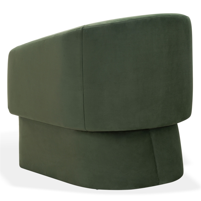 Safavieh Susie Barrel Wood Back Accent Chair in Olive
