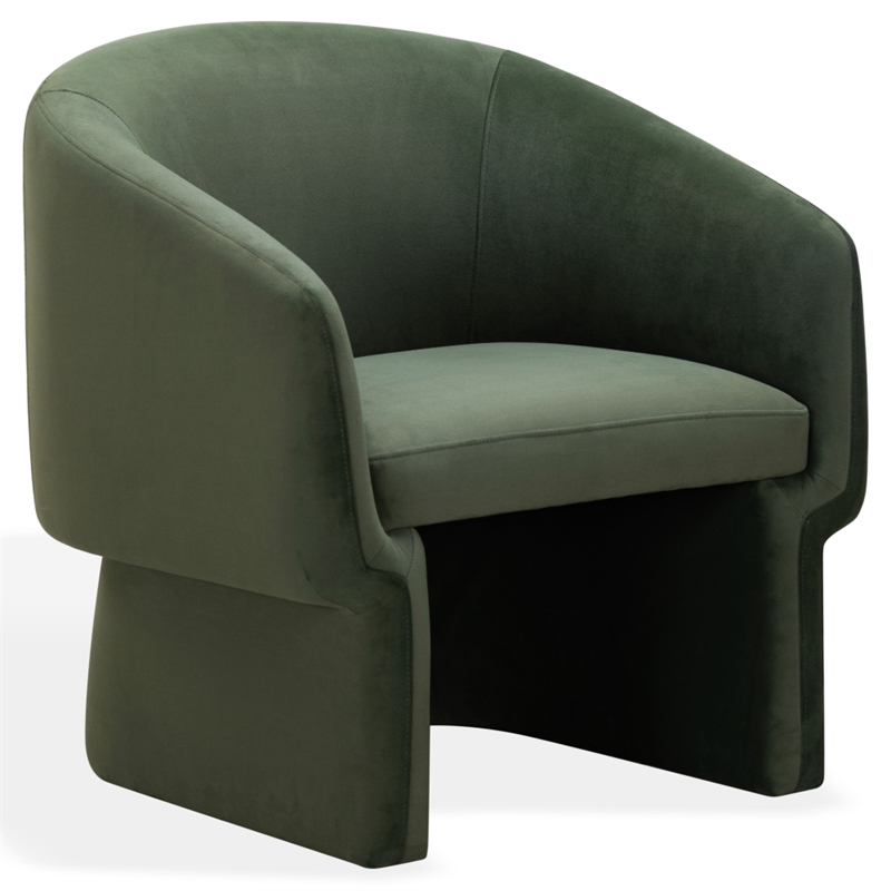 Safavieh Susie Barrel Wood Back Accent Chair in Olive