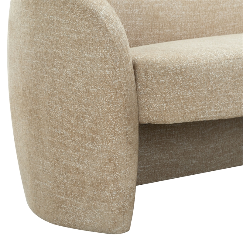 Safavieh Zhao Wood  Curved Loveseat in Light Brown