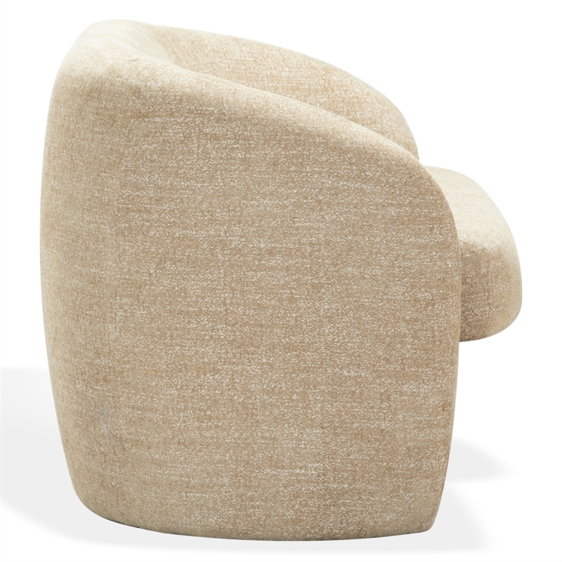 Safavieh Zhao Wood  Curved Loveseat in Light Brown