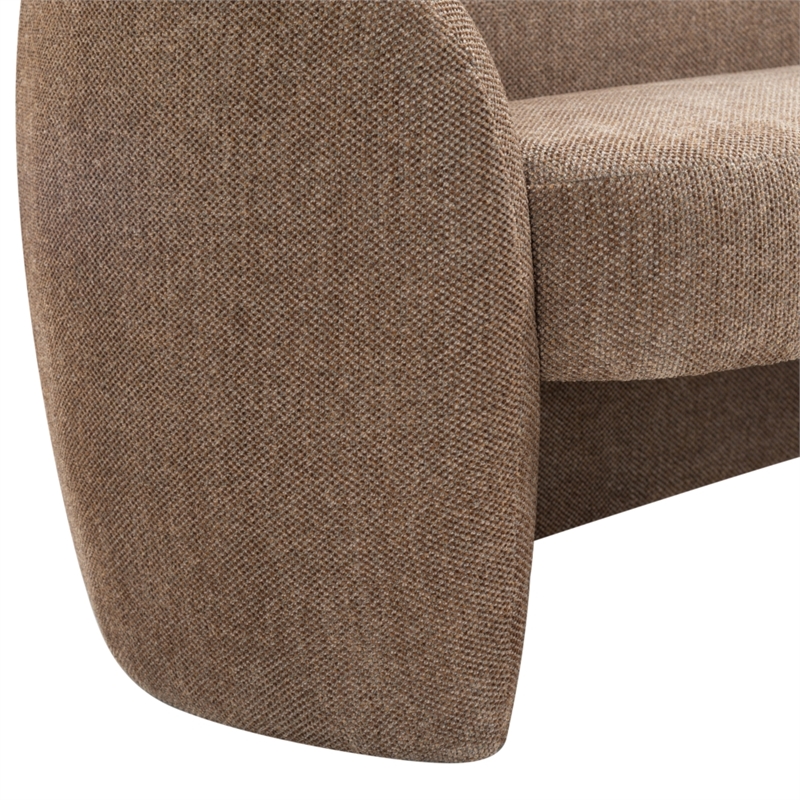 Safavieh Zhao Wood Curved Loveseat in Brown