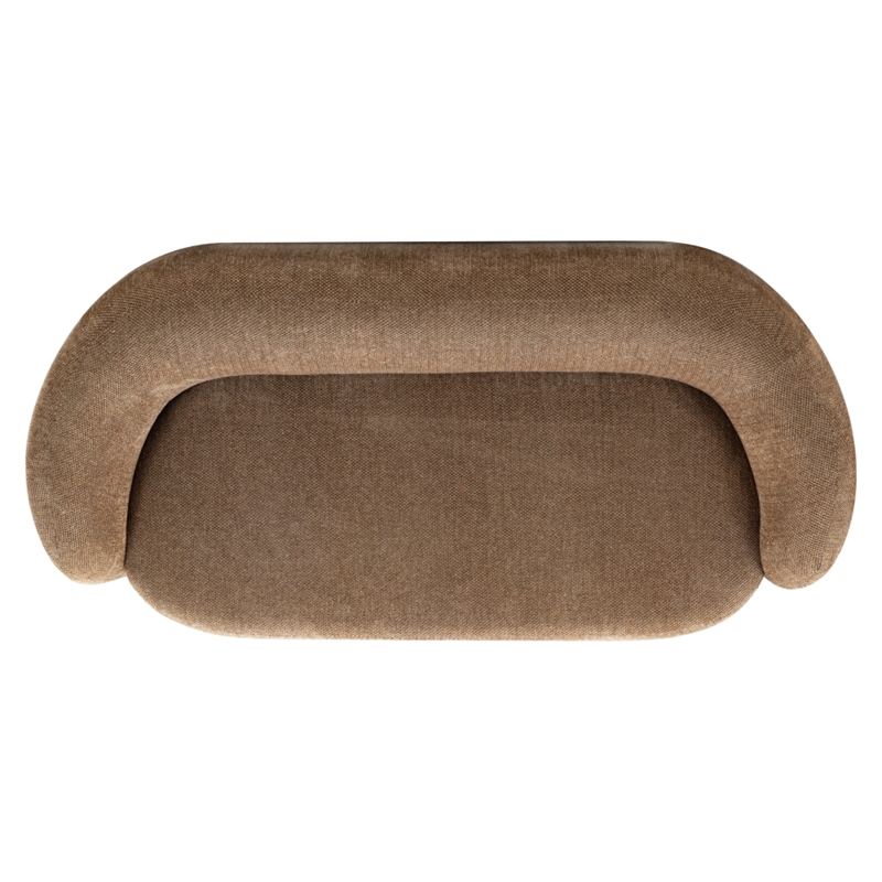 Safavieh Zhao Wood Curved Loveseat in Brown