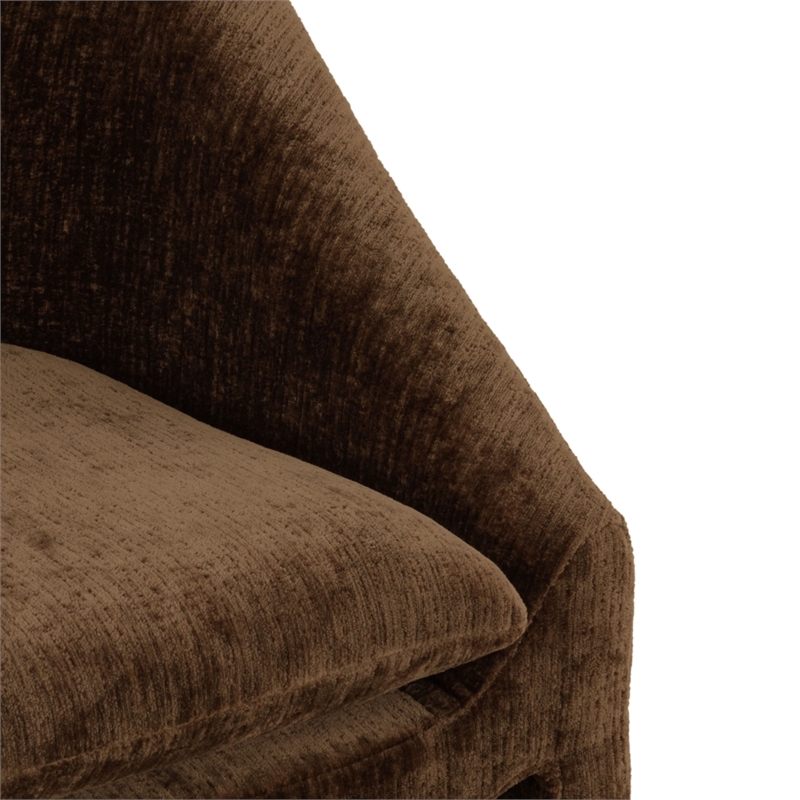 Safavieh Kagan Chenille and Wood Dining Chair in Brown