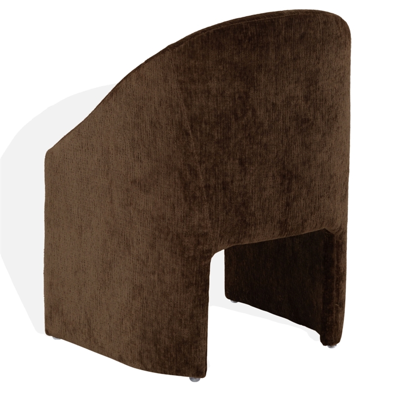 Safavieh Kagan Chenille and Wood Dining Chair in Brown