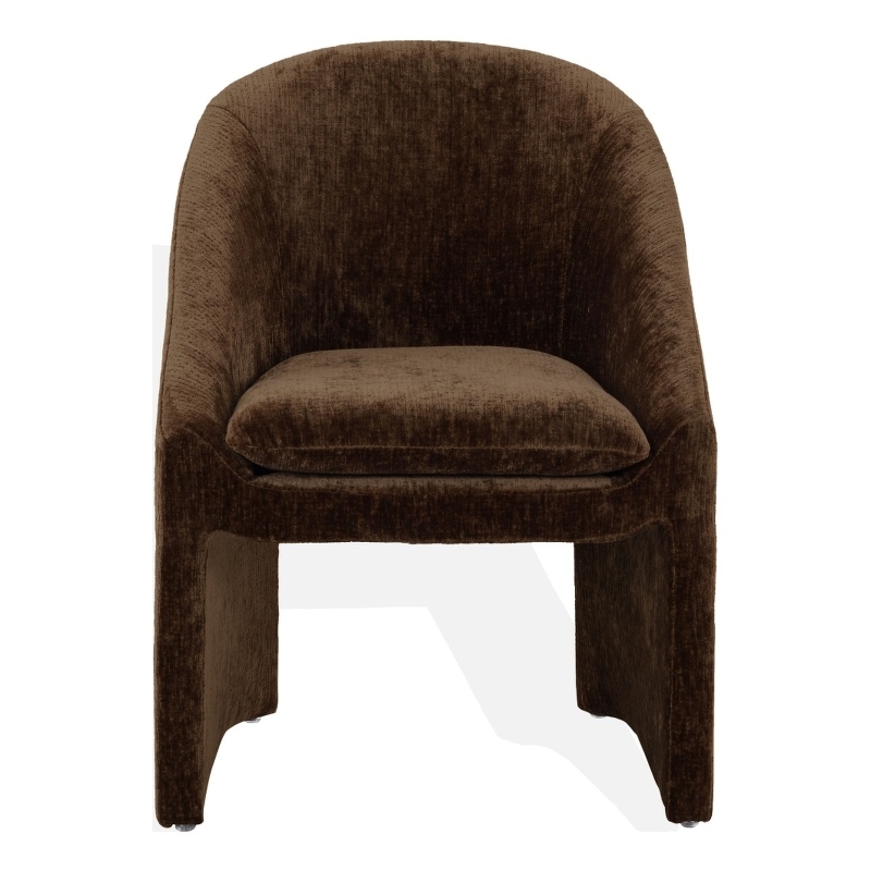 Safavieh Kagan Chenille and Wood Dining Chair in Brown