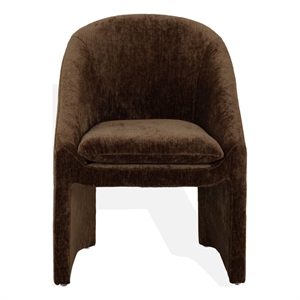 Safavieh Kagan Chenille and Wood Dining Chair in Brown