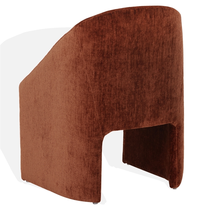 Safavieh Kagan Chenille and Wood Dining Chair in Camel
