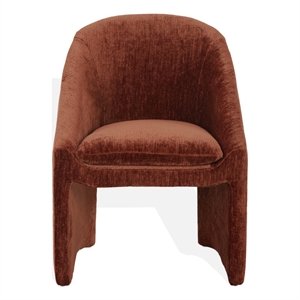 Safavieh Kagan Chenille and Wood Dining Chair in Camel