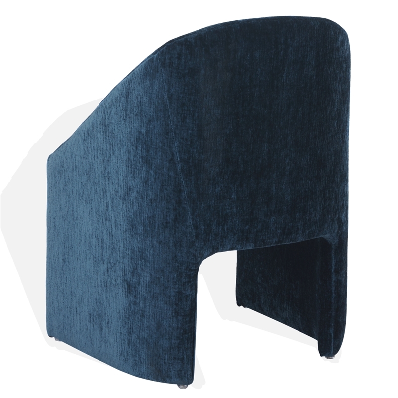 Safavieh Kagan Chenille and Wood Dining Chair in Navy