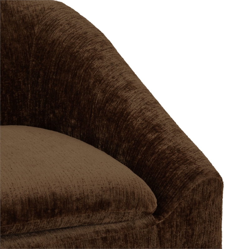 Safavieh Kagan Chenille and Wood Counter Stool in Brown