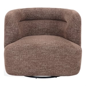 Safavieh Joangela Chenille and Wood Swivel Chair in Brown