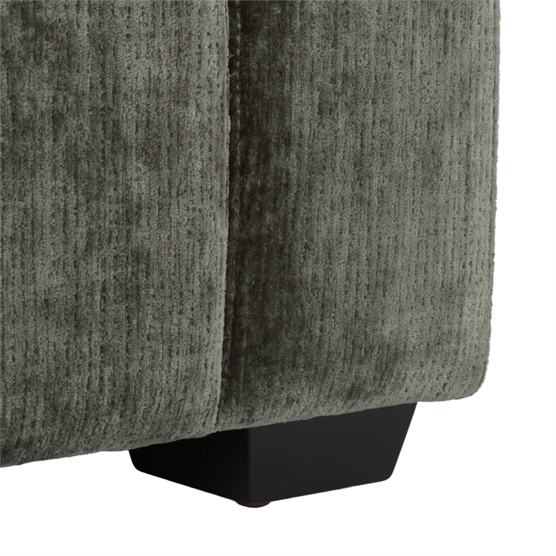Safavieh Vasquez Chenille and Wood 3 Seat Sofa in Green