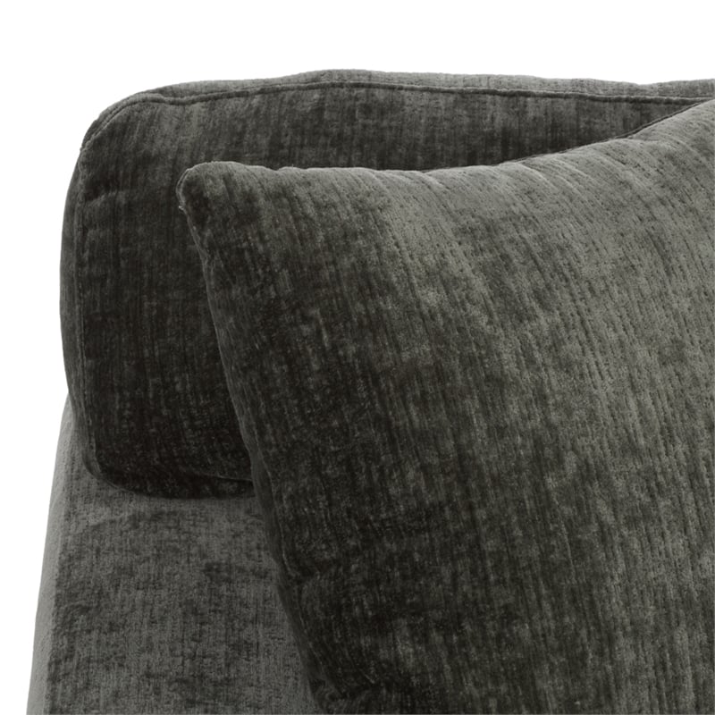 Safavieh Vasquez Chenille and Wood 3 Seat Sofa in Green