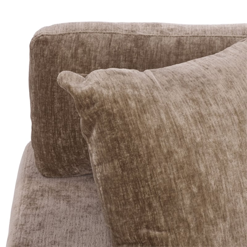 Safavieh Vasquez Chenille and Wood 3 Seat Sofa in Brown