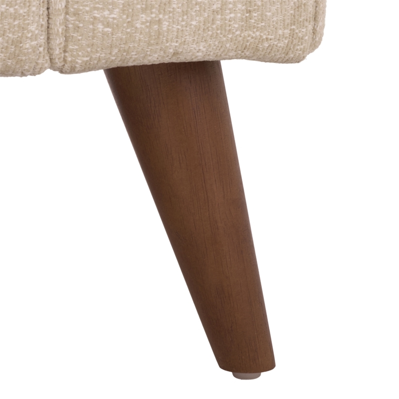 Safavieh Robertson Chenille and Wood 3 Seat Sofa in Taupe