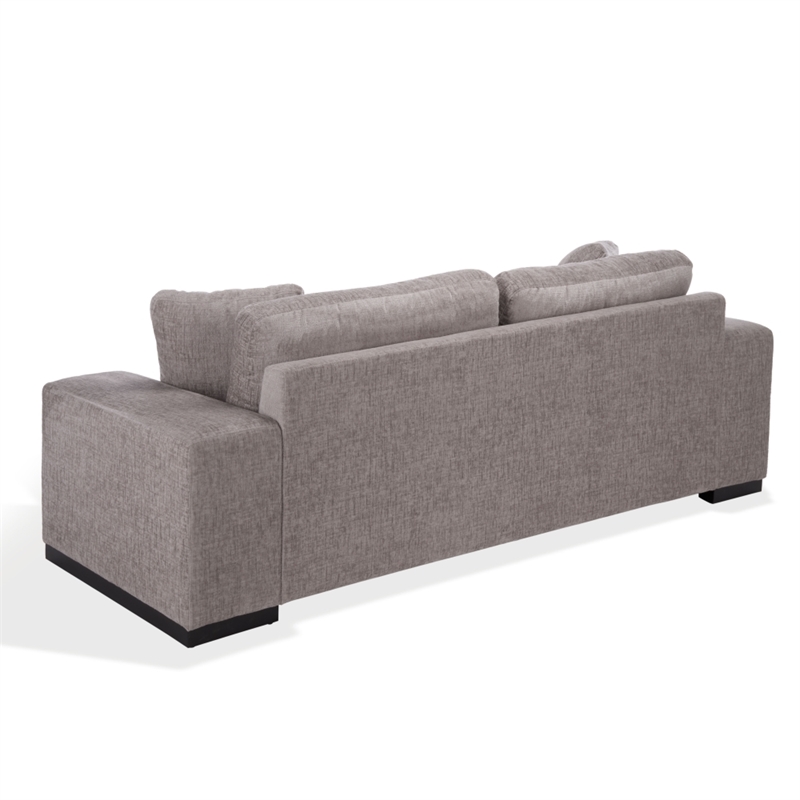 Safavieh Oakleigh Chenille and Wood Sofa in Gray