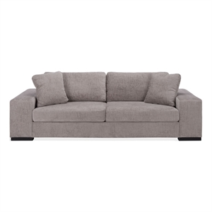 Safavieh Oakleigh Chenille and Wood Sofa in Gray