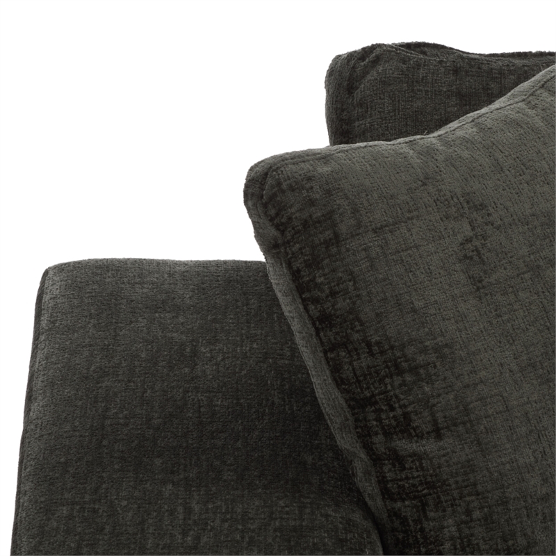 Safavieh Oakleigh Chenille and Wood Sofa in Green