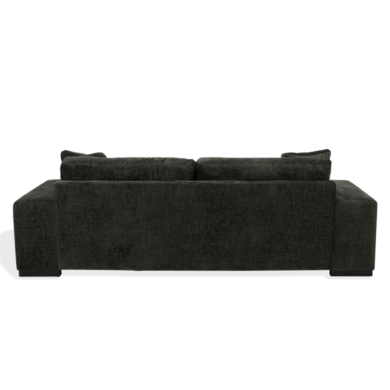 Safavieh Oakleigh Chenille and Wood Sofa in Green
