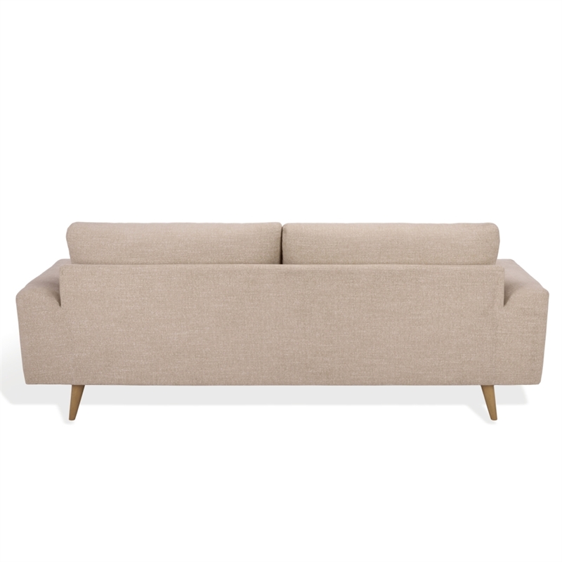 Safavieh Nikolai Chenille and Wood Sofa in Taupe