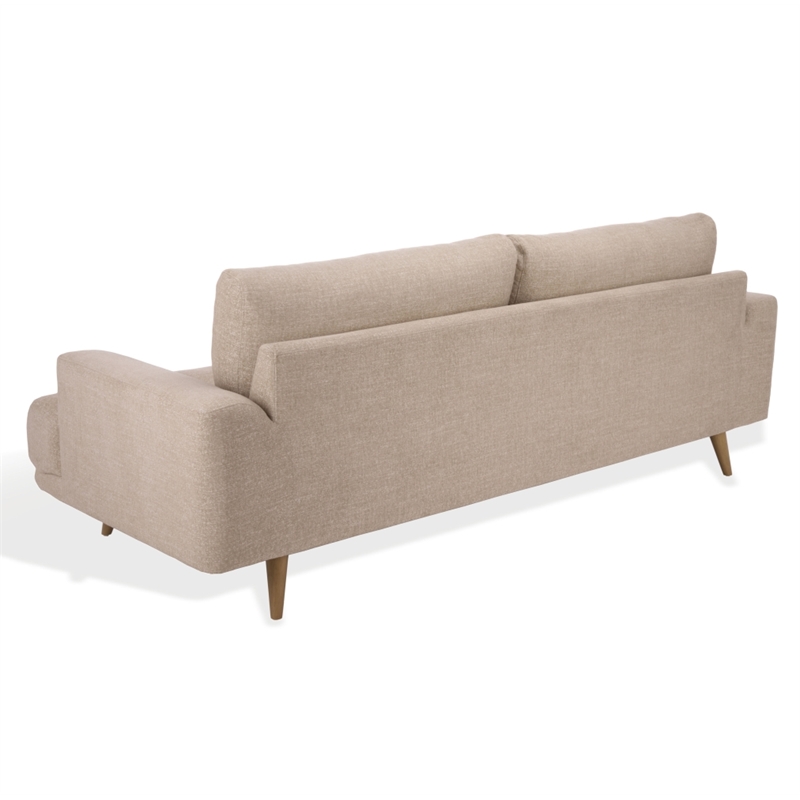 Safavieh Nikolai Chenille and Wood Sofa in Taupe