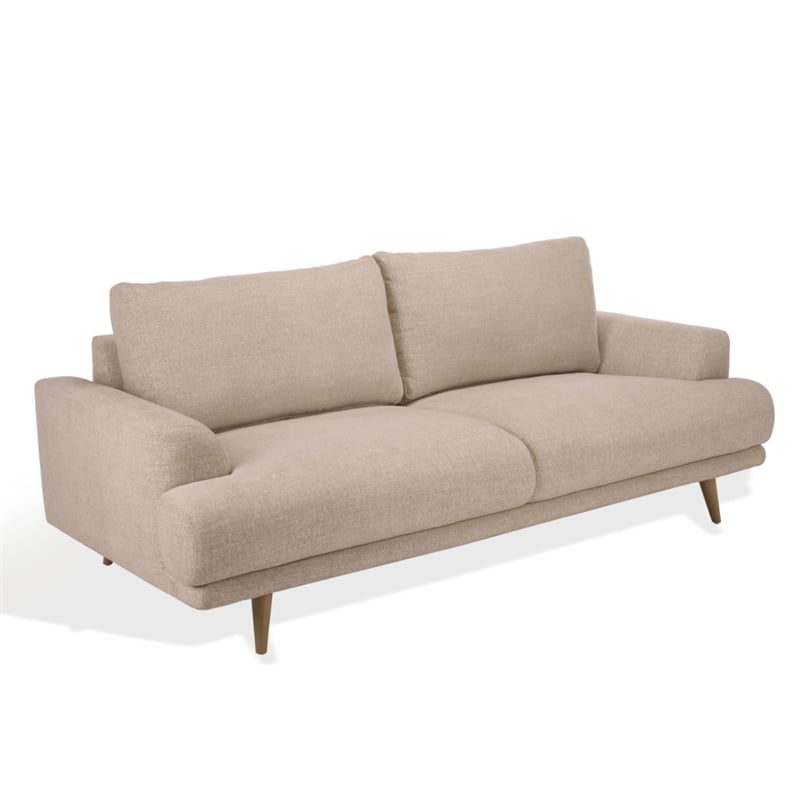Safavieh Nikolai Chenille and Wood Sofa in Taupe