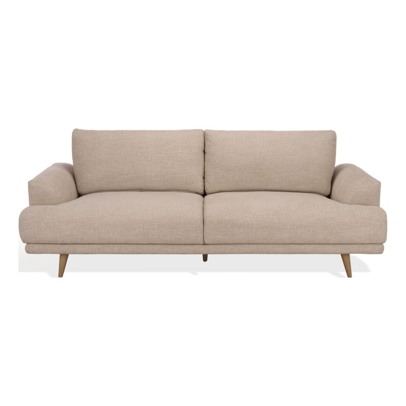 Safavieh Nikolai Chenille and Wood Sofa in Taupe