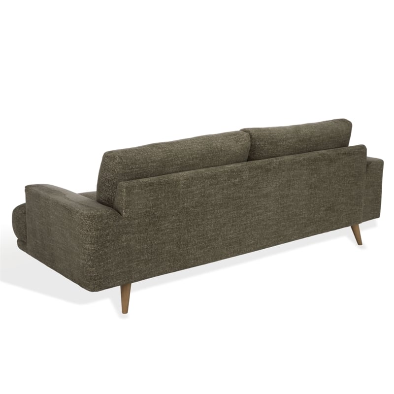 Safavieh Nikolai Chenille and Wood Sofa in Green