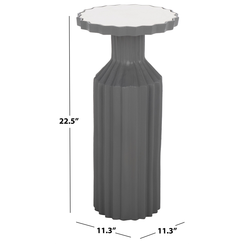 Safavieh Cindylyn Concrete Top Accent Table in Gray / White