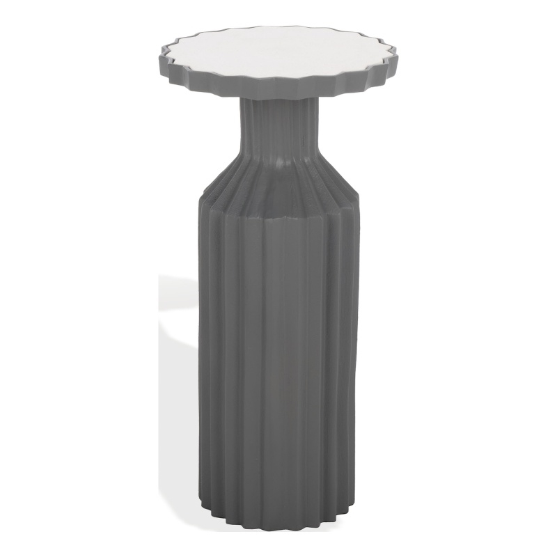 Safavieh Cindylyn Concrete Top Accent Table in Gray / White