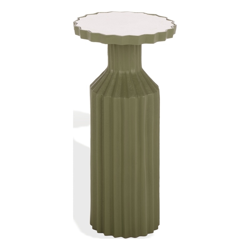 Safavieh Cindylyn Concrete Top Accent Table in Olive  / White