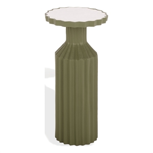 Safavieh Cindylyn Concrete Top Accent Table in Olive  / White