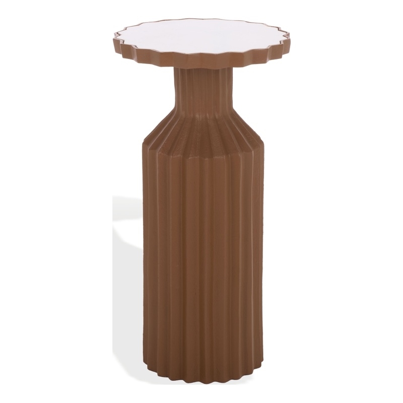 Safavieh Cindylyn Concrete Top Accent Table in Brown / White