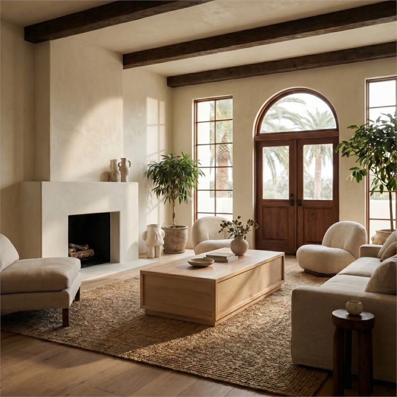 Safavieh Zeus Rectangle Wood Coffee Table in Natural