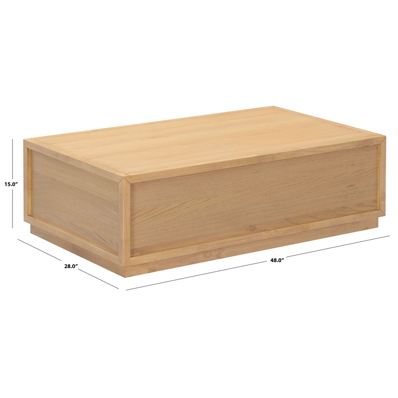 Safavieh Zeus Rectangle Wood Coffee Table in Natural