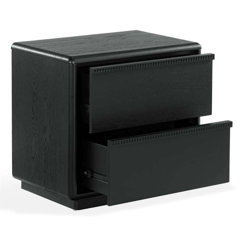 Safavieh Alanna 2 Drawer Wood Nightstand in Black