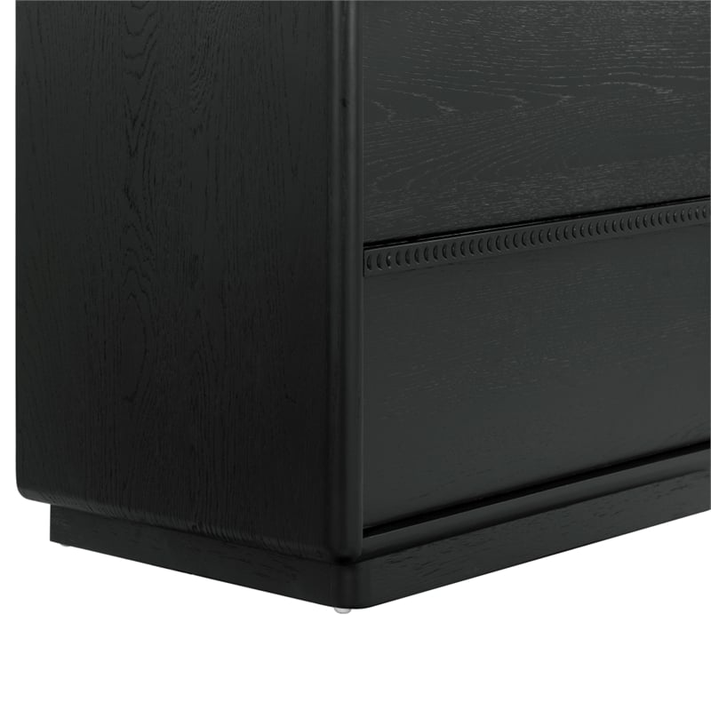 Safavieh Alanna 2 Drawer Wood Nightstand in Black