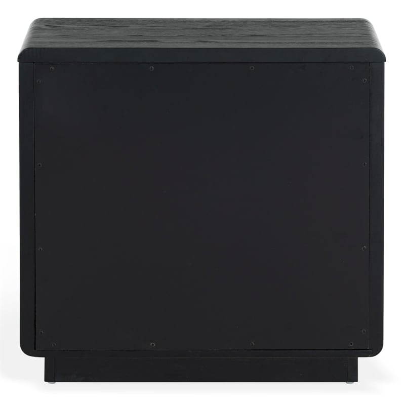 Safavieh Alanna 2 Drawer Wood Nightstand in Black