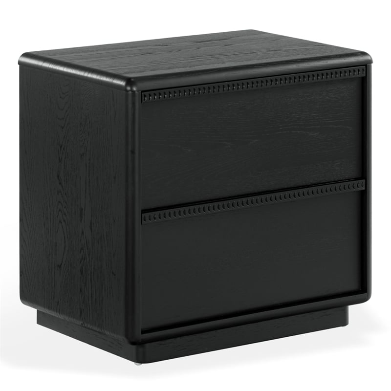 Safavieh Alanna 2 Drawer Wood Nightstand in Black