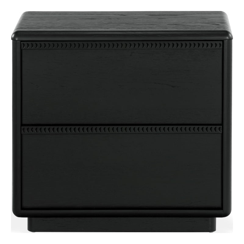 Safavieh Alanna 2 Drawer Wood Nightstand in Black