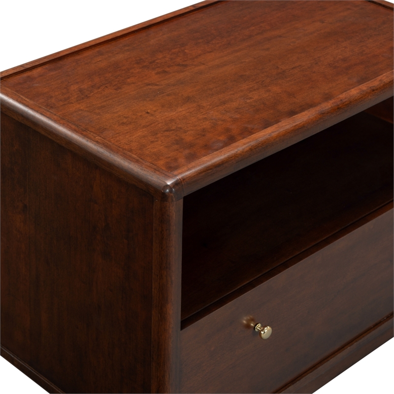 Safavieh Bellabrianna 1 Drawer Wood Nightstand in Cherry