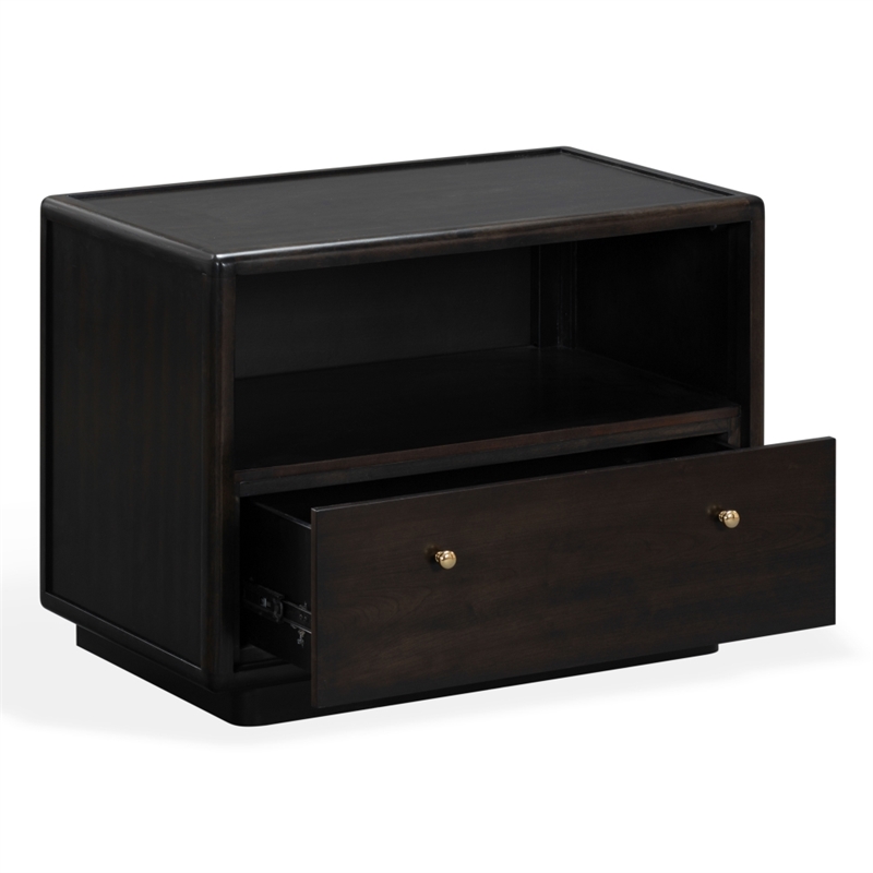 Safavieh Bellabrianna 1 Drawer Wood Nightstand in Black