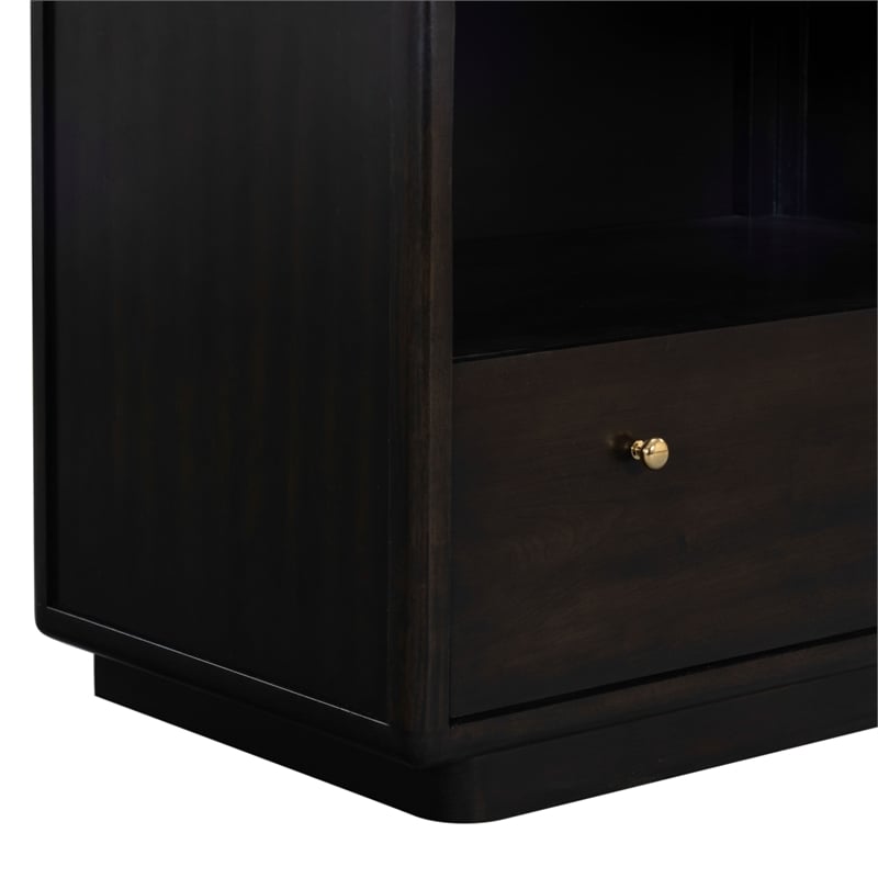 Safavieh Bellabrianna 1 Drawer Wood Nightstand in Black