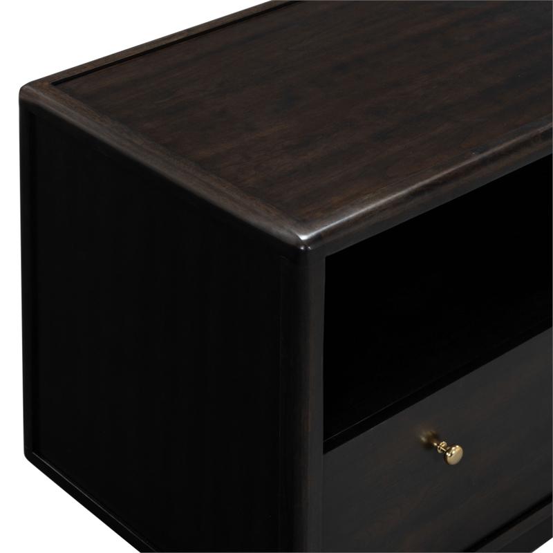 Safavieh Bellabrianna 1 Drawer Wood Nightstand in Black